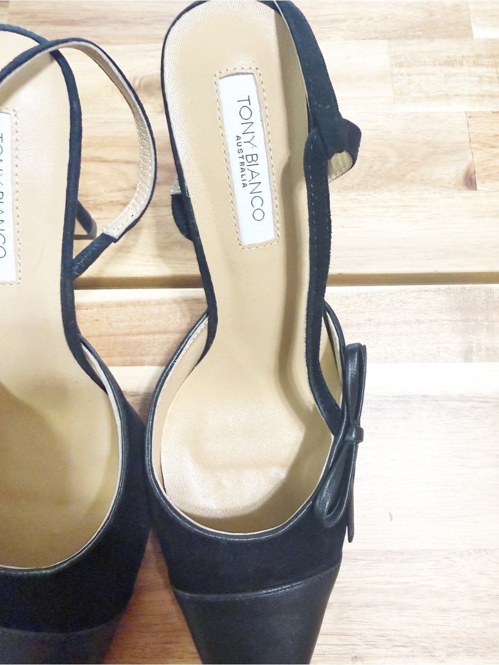 Tony Bianco Harmony Bow Detail Pointed Cap Toe Slingback in Black Revolve 8 - Picture 13 of 15